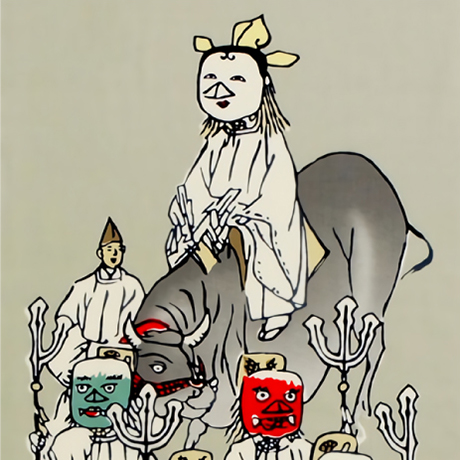 手ぬぐい 京の年中行事十月｢広隆寺牛祭｣