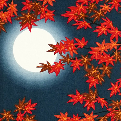 手ぬぐい「月夜の紅葉」